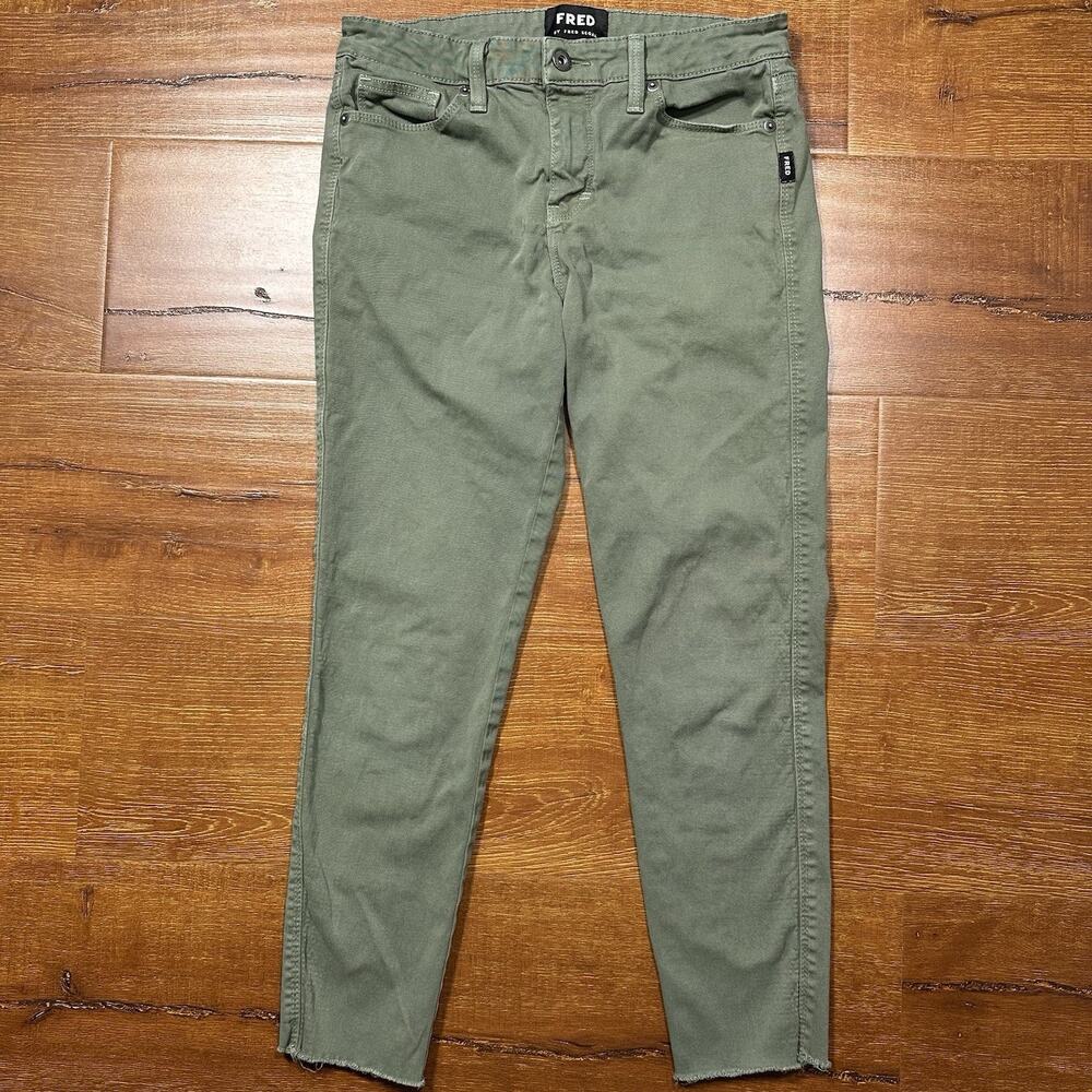 Fred Segal Chino Pants Womens 28x25 Green Tapered Cotton Retro Utility Designer